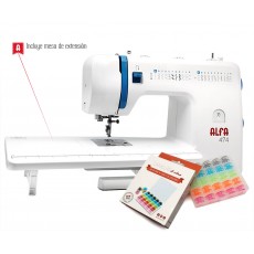 Máquina de coser Alfa 474 con mesa extensible