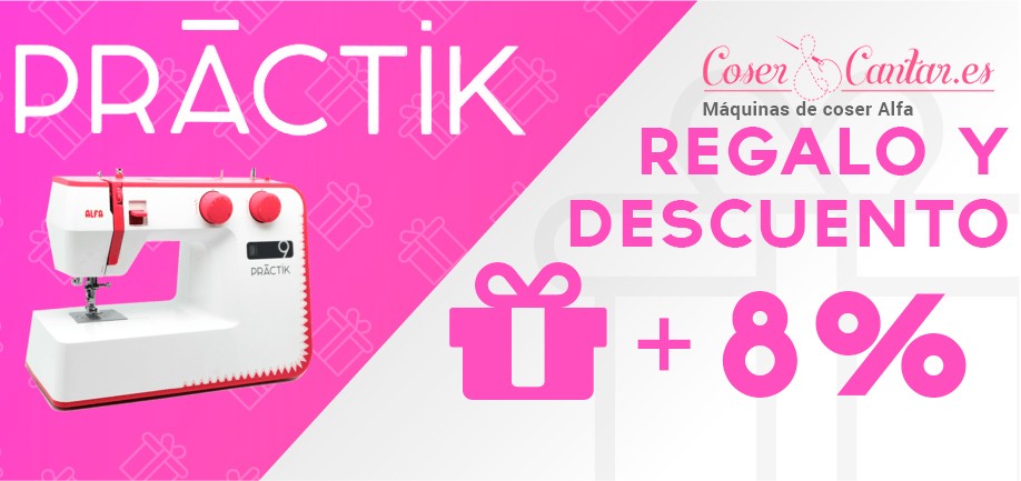 Maquina de coser Practik 9 + descuento + regalo